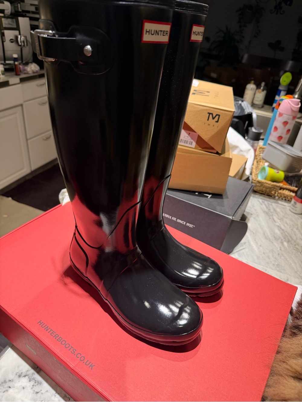 Hunter Black Gloss Tall Boots - Picture 6 of 12